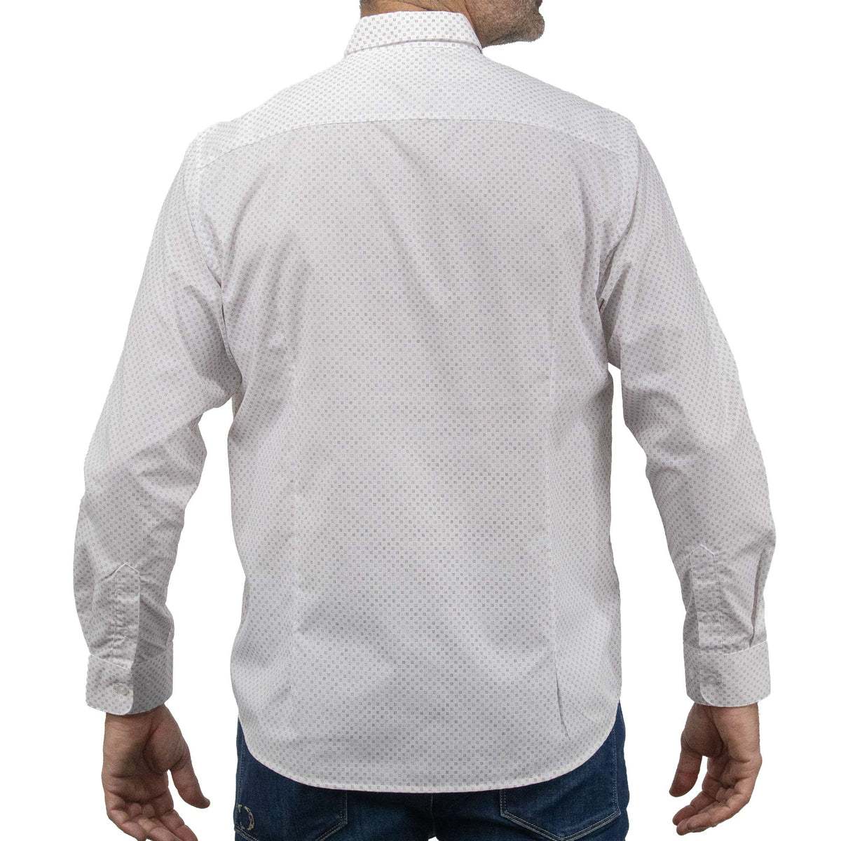 Camisa con Estampado Blanca de Manga Larga 2410222