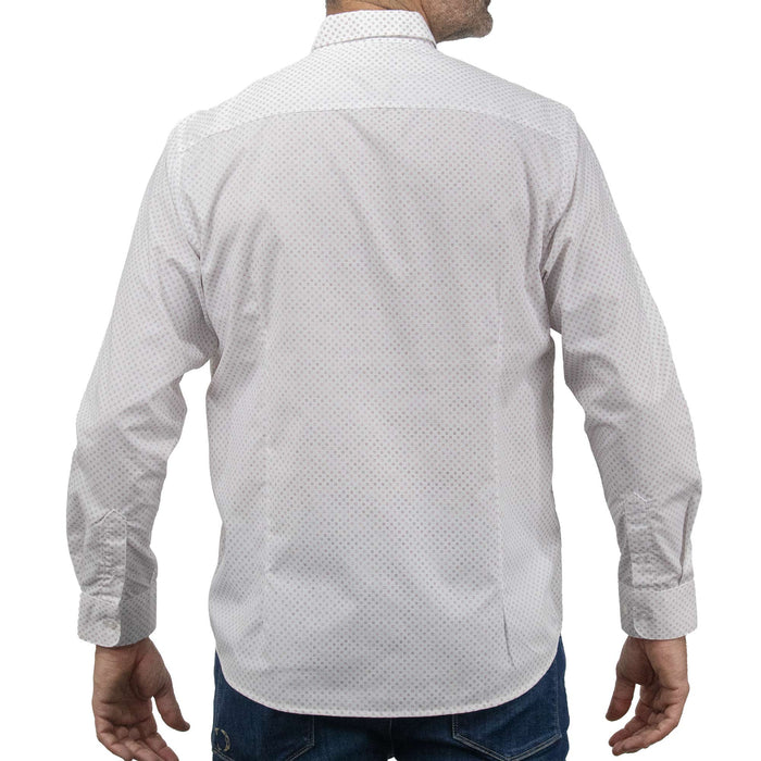 Camisa con Estampado Blanca de Manga Larga 2410222