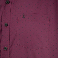 Camisa de Manga Larga Vino con Estampado 2410223