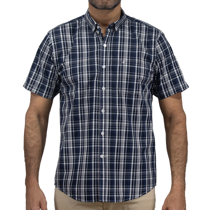 Camisa de Cuadros Azul con Manga Corta 2410224