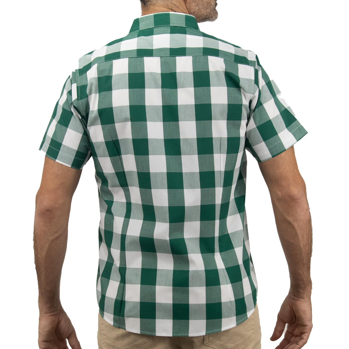 Camisa Cuadros Verde con Manga Corta 2410226