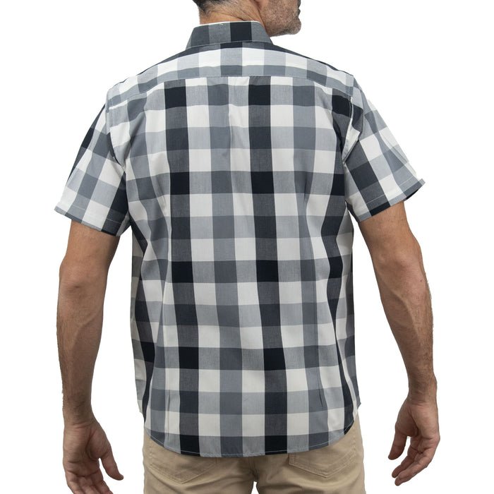 Camisa Gris de Cuadros con Manga Corta 2410227