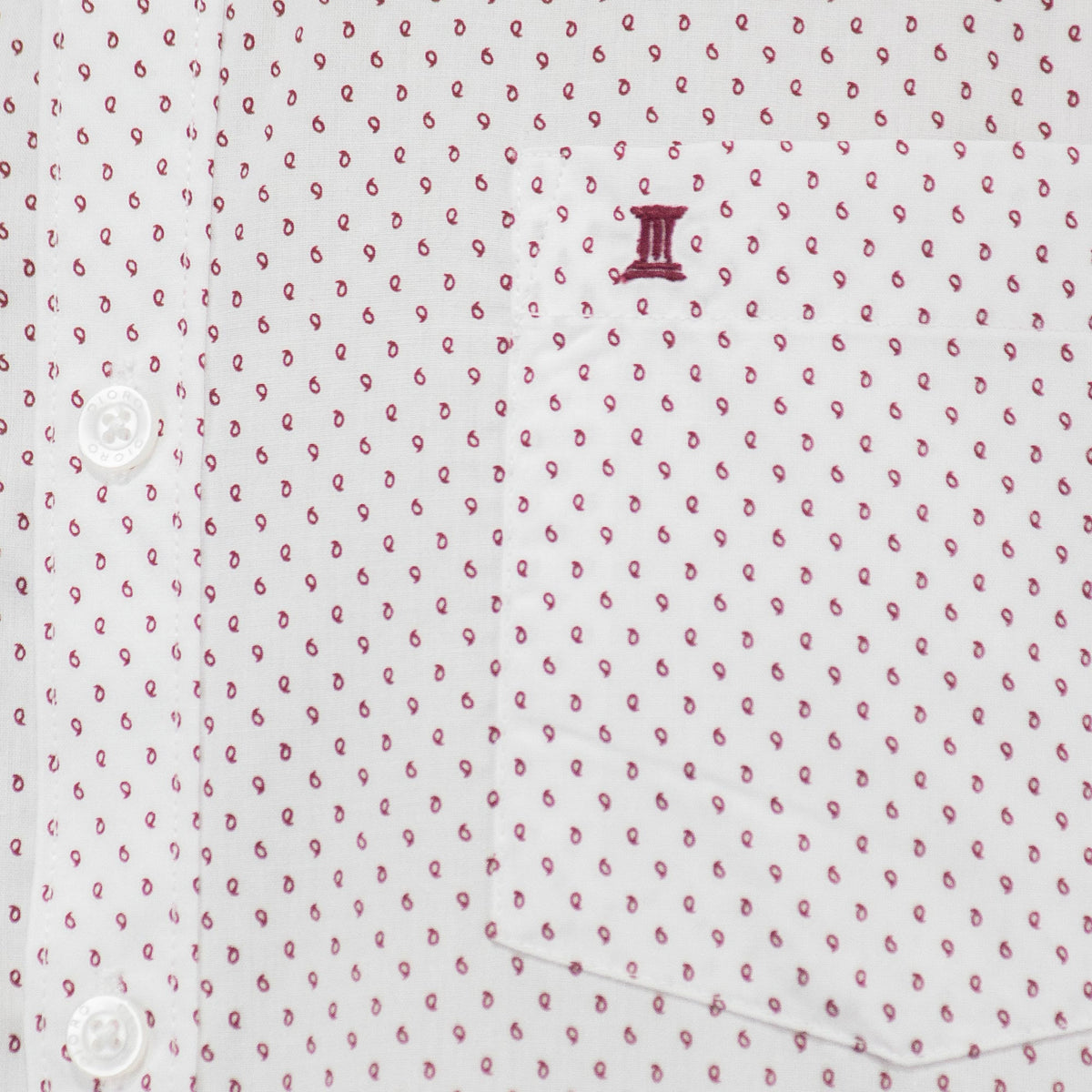 Camisa Blanca Estampado con Manga Corta 2410228