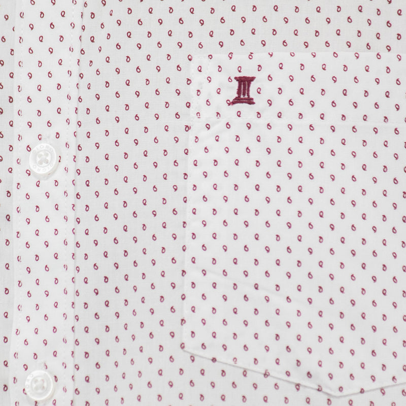 Camisa Blanca Estampado con Manga Corta 2410228