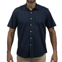 Camisa de Manga Corta Azul con Estampado 2410229