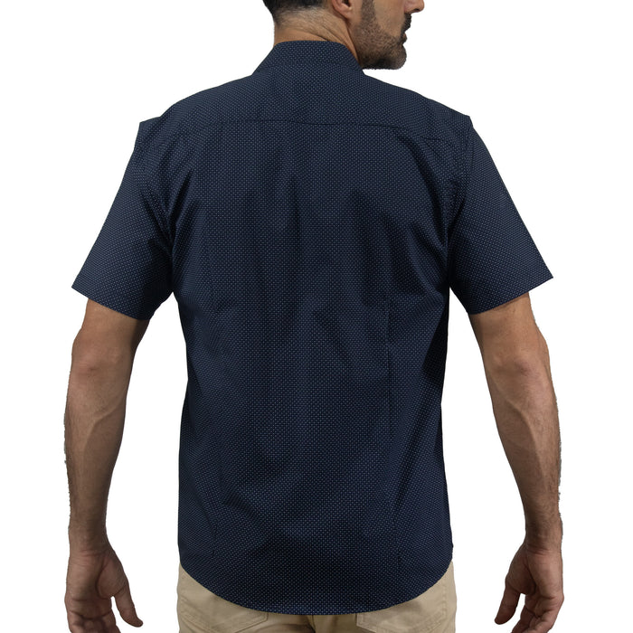 Camisa de Manga Corta Azul con Estampado 2410229