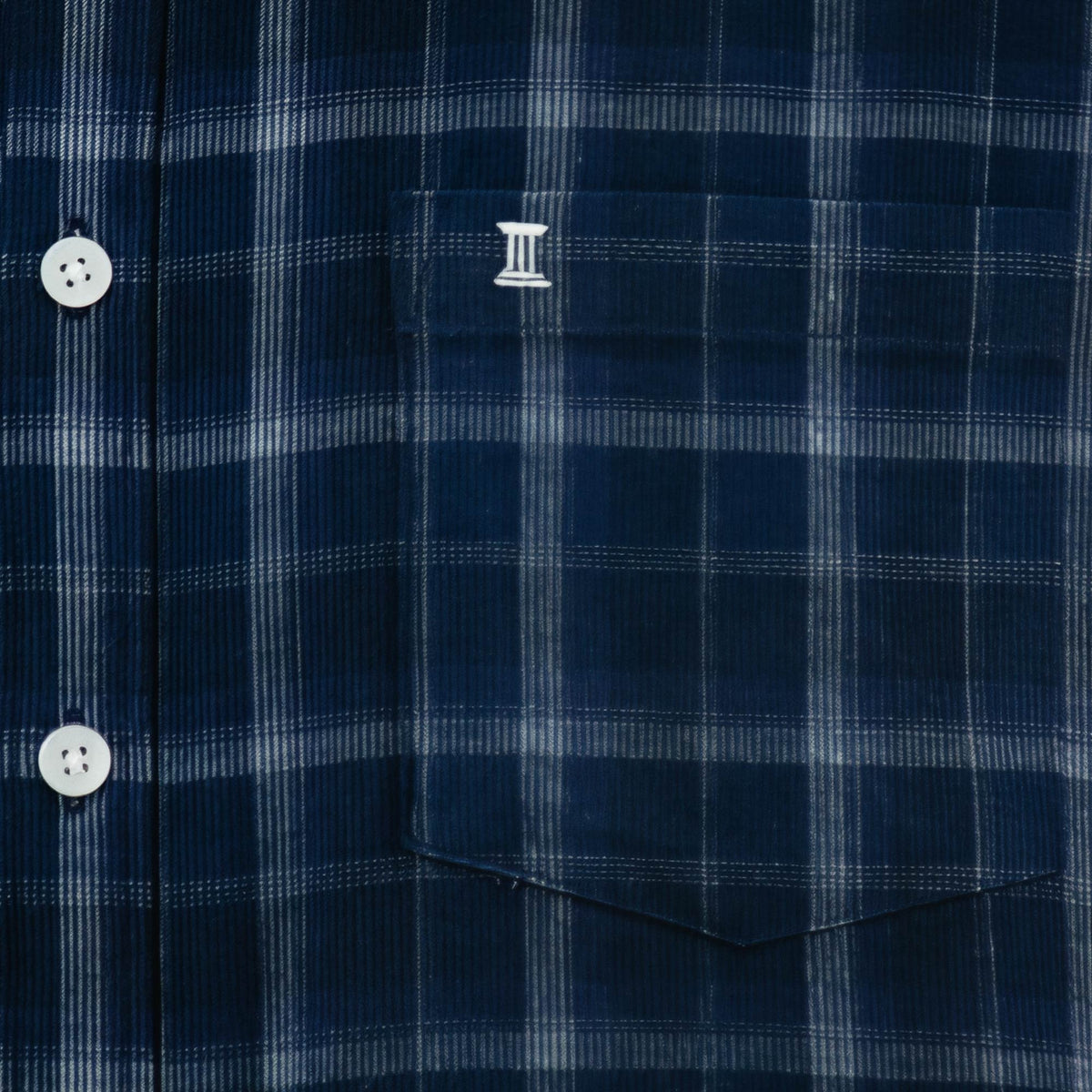 Camisa de Pana de Cuadros Azul con Manga Larga 100% Algodón 2410249