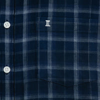 Camisa de Pana de Cuadros Azul con Manga Larga 100% Algodón 2410249