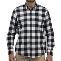 Camisa de Franela de Cuadros Negra Manga Larga 2410256