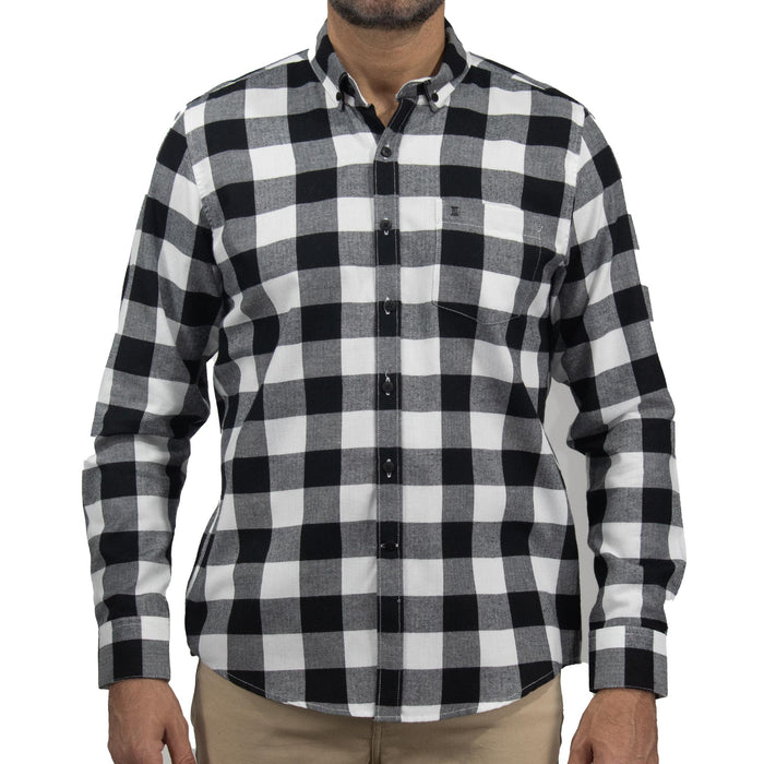 Camisa de Franela de Cuadros Negra Manga Larga 2410256