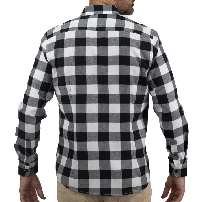 Camisa de Franela de Cuadros Negra Manga Larga 2410256