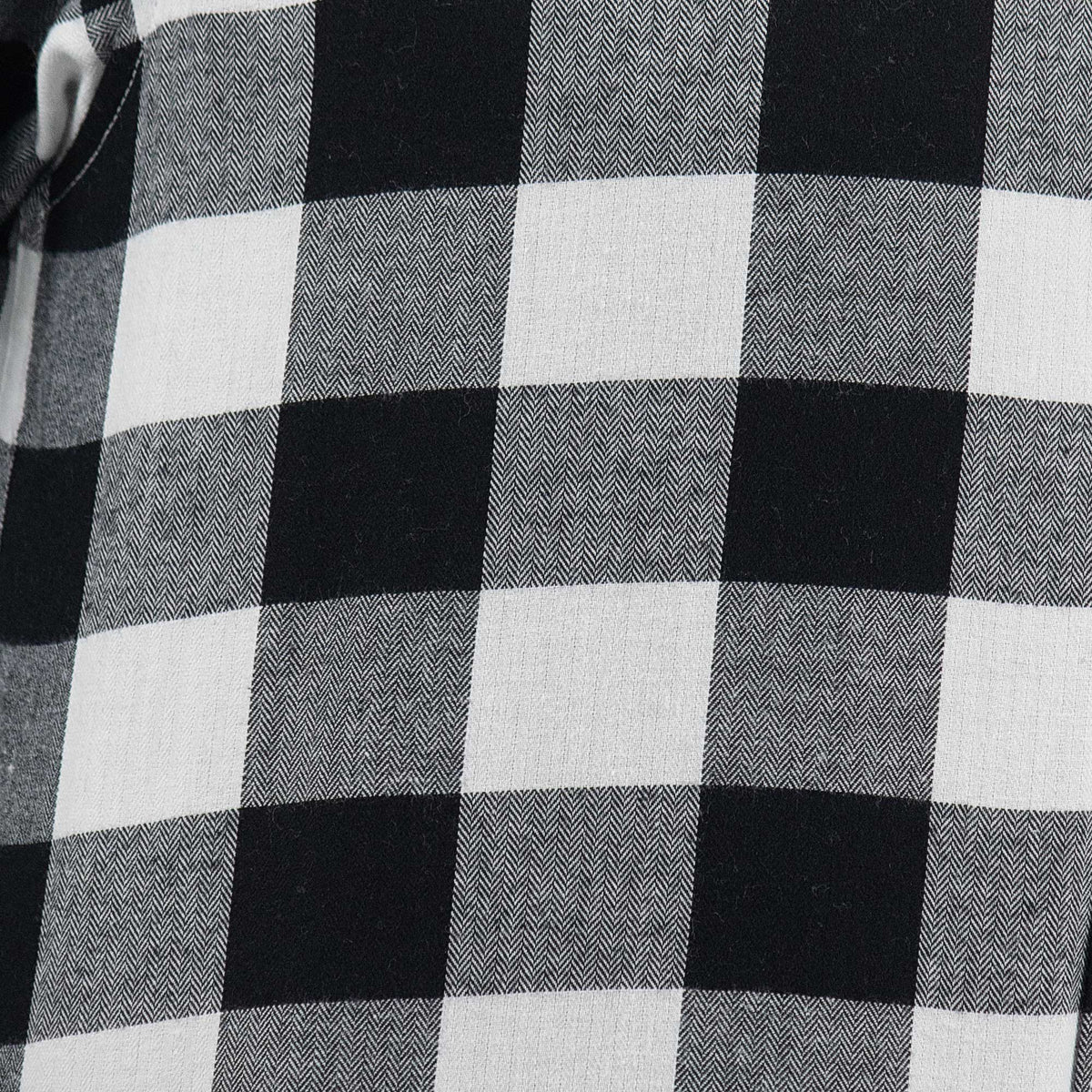 Camisa de Franela de Cuadros Negra Manga Larga 2410256