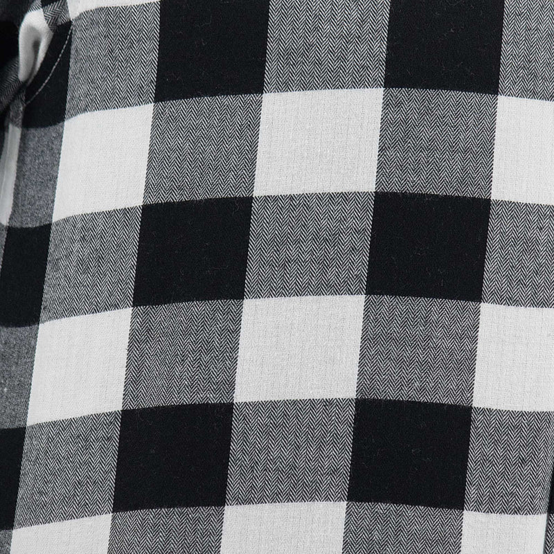 Camisa de Franela de Cuadros Negra Manga Larga 2410256