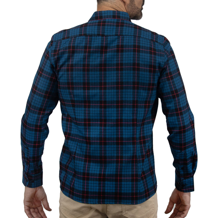 Camisa de Franela de Cuadros Azul con Manga Larga 2410258
