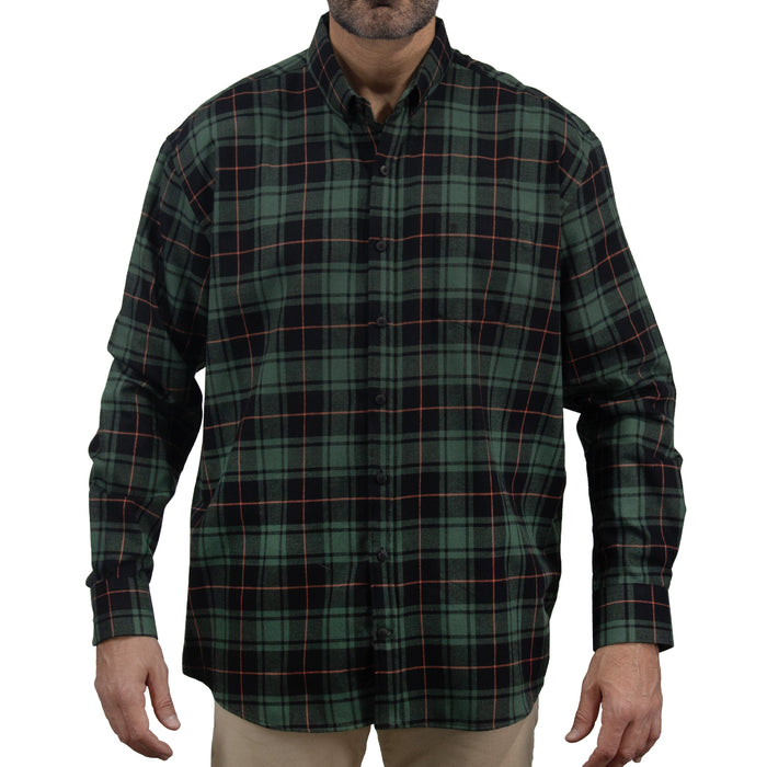Camisa de Franela Verde Cuadros con Manga Larga Talla Extra 2410261
