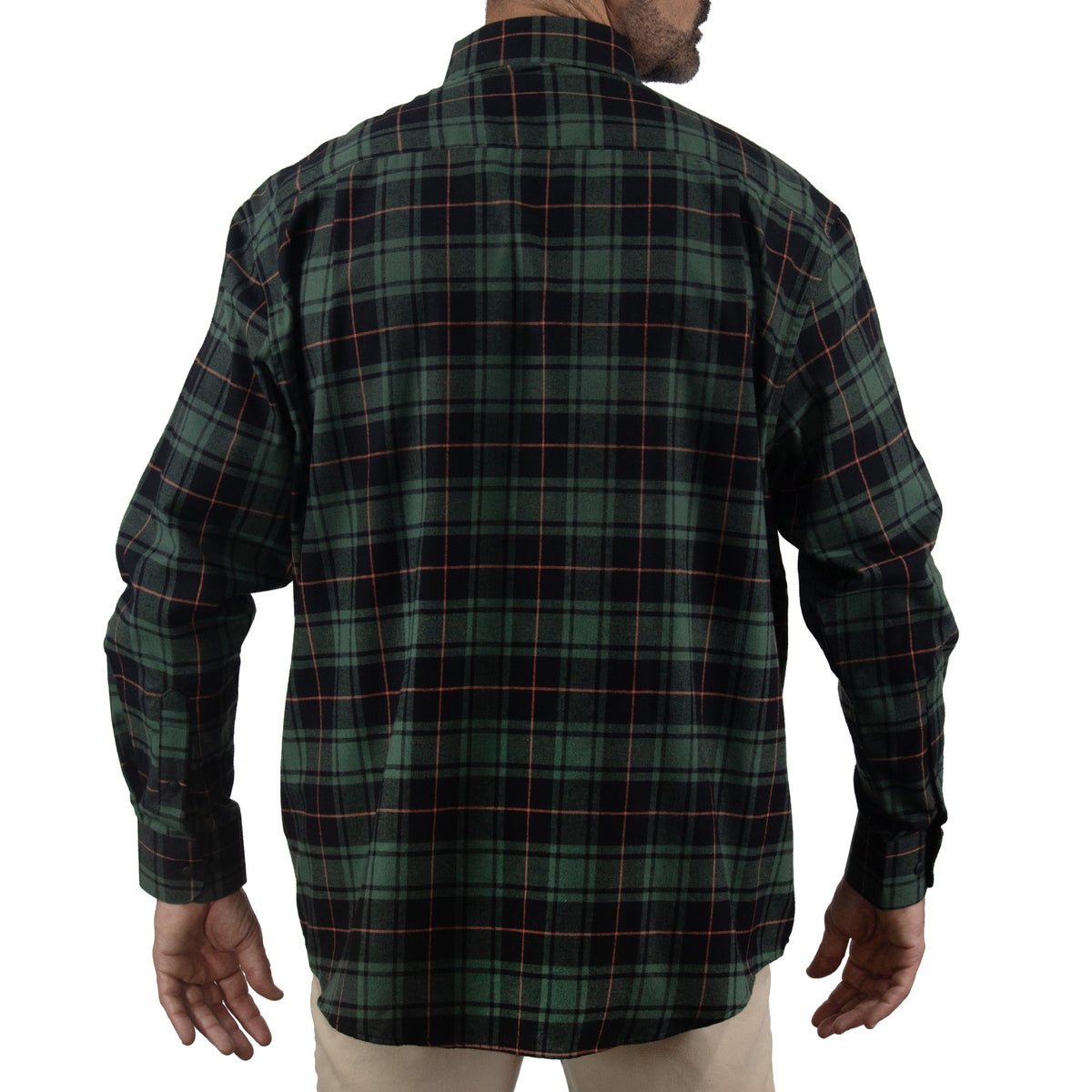 Camisa de Franela Verde Cuadros con Manga Larga Talla Extra 2410261