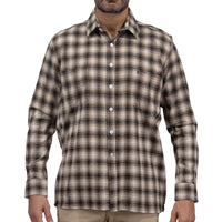 Camisa de Franela de Cuadros Café Manga Larga 100% Algodón 2410264