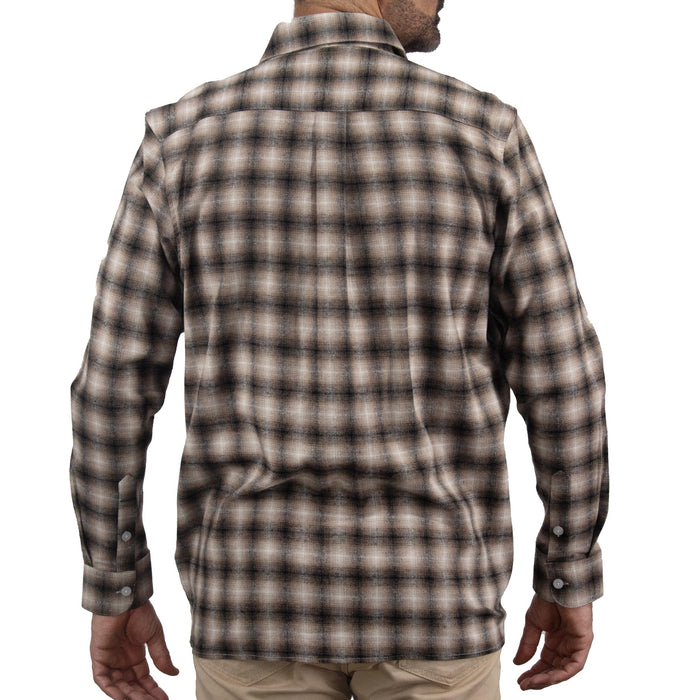Camisa de Franela de Cuadros Café Manga Larga 100% Algodón 2410264