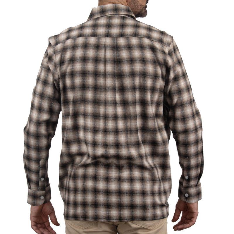 Camisa de Franela de Cuadros Café Manga Larga 100% Algodón 2410264