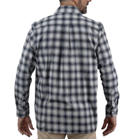 Camisa de Franela de Cuadros Gris Manga Larga 100% Algodón 2410265