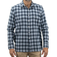 Camisa de Franela de Cuadros Azul con Manga Larga 100% Algodón 2410266