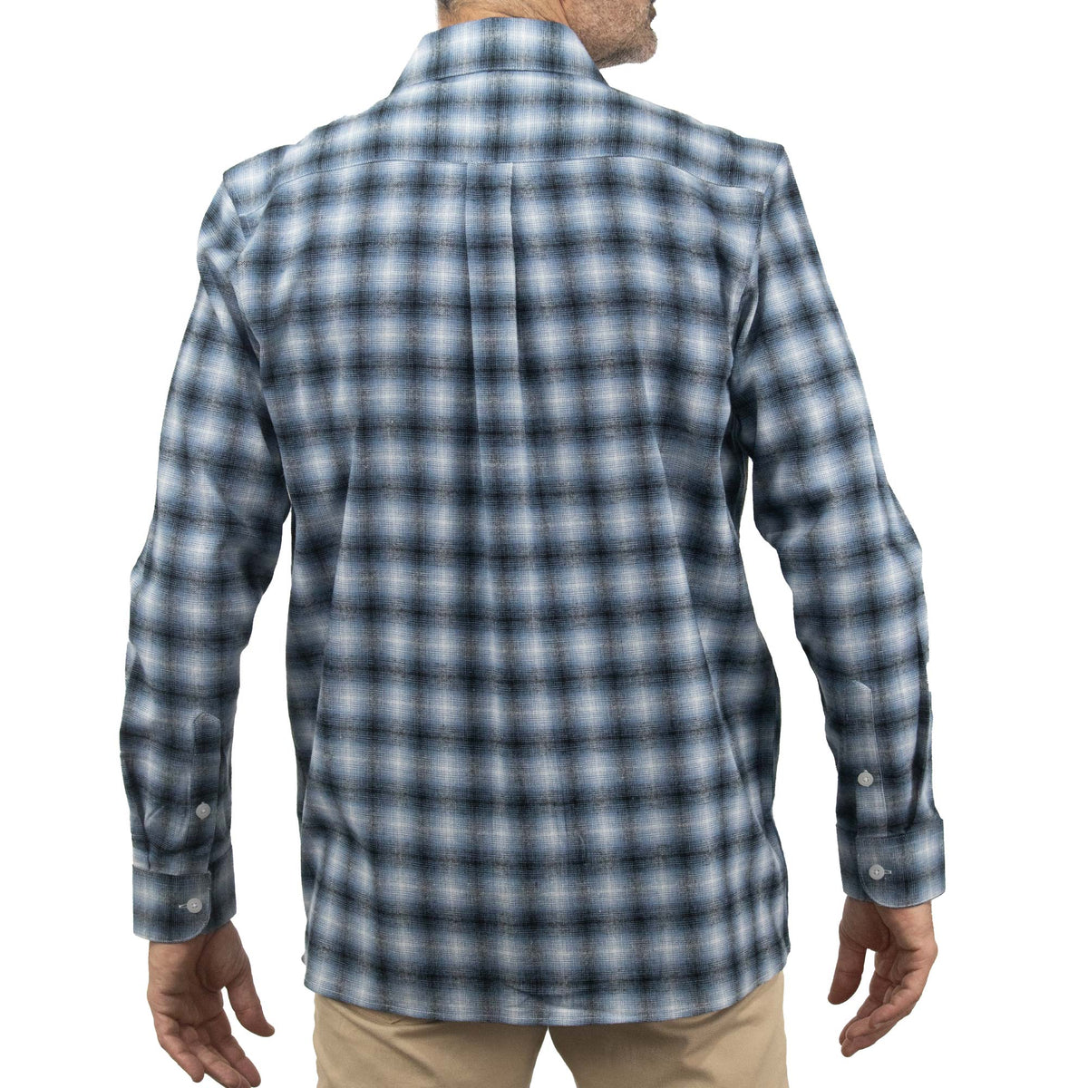 Camisa de Franela de Cuadros Azul con Manga Larga 100% Algodón 2410266