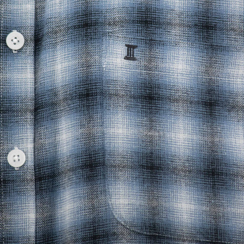 Camisa de Franela de Cuadros Azul con Manga Larga 100% Algodón 2410266