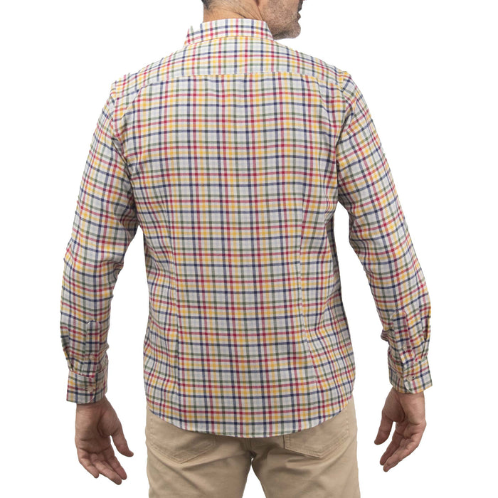 Camisa de Franela de Cuadros Amarillo con Manga Larga 2410269