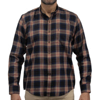 Camisa de Franela de Cuadros Café Manga Larga 2410277