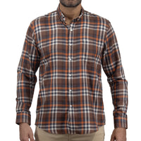 Camisa de Franela de Cuadros Café Manga Larga 2410279
