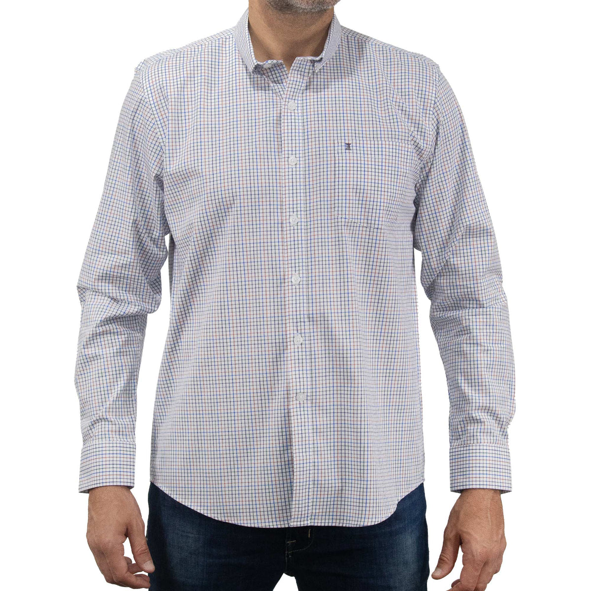 Camisa de Manga Larga Cuadros Multicolor 100% Algodón 2413034