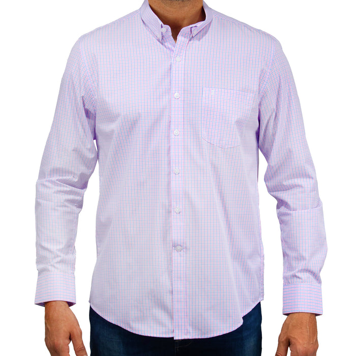 Camisa Casual de Manga Larga de Cuadros Hecha de Bambú 2416027