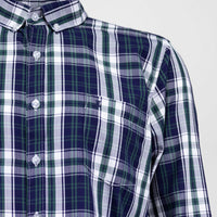 Camisa Cuadros Azul Manga Larga 100% Algodón 2416040