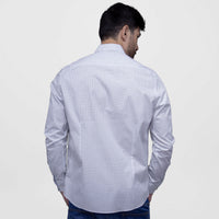 Camisa Casual Blanca con Estampado Manga Larga