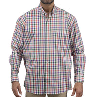 Camisa de Cuadros Multicolor con Manga Larga 100% Algodón Talla Extra 2501004