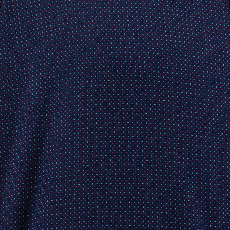 Camisa Azul con Estampado de Manga Corta 100% Algodón Talla Extra 2502018
