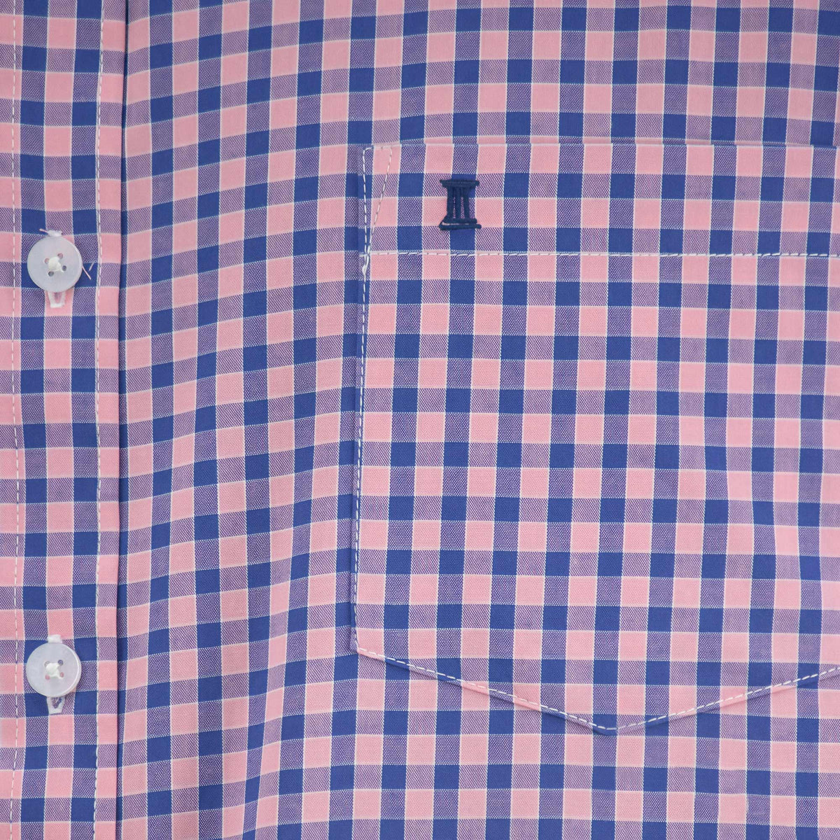 Camisa Rosa de Cuadros con Manga Corta 100% Algodón Talla Extra 2502019