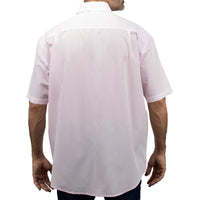 Camisa de Manga Corta Rayas Rosa 100% Algodón Talla Extra 2502022