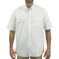 Camisa Blanca con Estampado de Manga Corta 100% Algodón Talla Extra 2504032