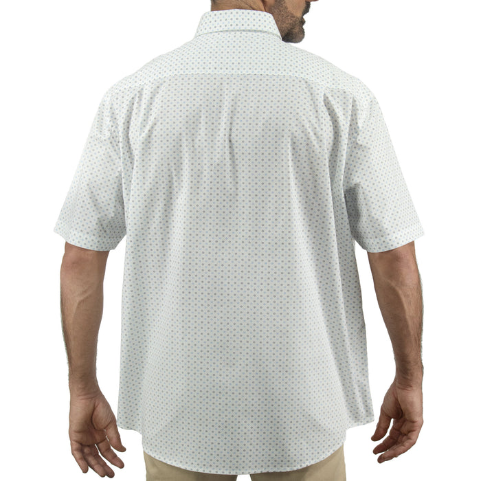 Camisa Blanca con Estampado de Manga Corta 100% Algodón Talla Extra 2504032