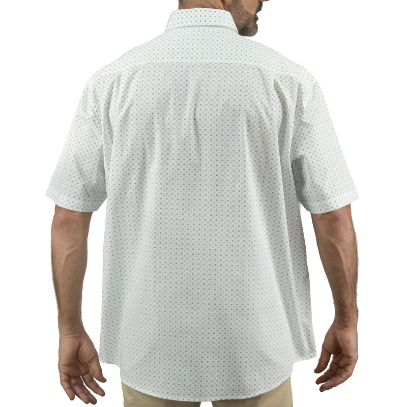 Camisa Blanca con Estampado de Manga Corta 100% Algodón Talla Extra 2504032