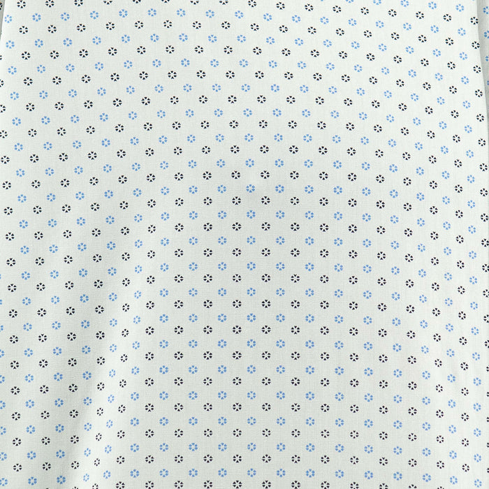 Camisa Blanca con Estampado de Manga Corta 100% Algodón Talla Extra 2504032
