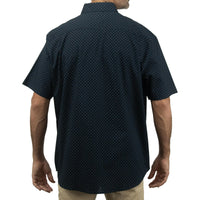 Camisa Azul con Estampado de Manga Corta 100% Algodón Talla Extra 2504033