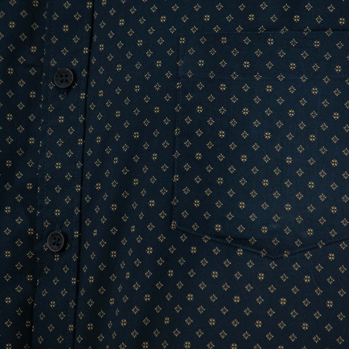 Camisa Azul con Estampado de Manga Corta 100% Algodón Talla Extra 2504033