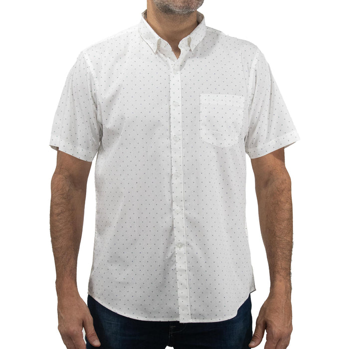 Camisa con Estampado Blanca de Manga Corta 100% Algodón 2505027