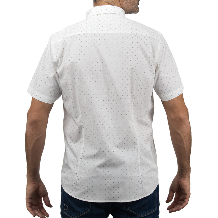 Camisa con Estampado Blanca de Manga Corta 100% Algodón 2505027