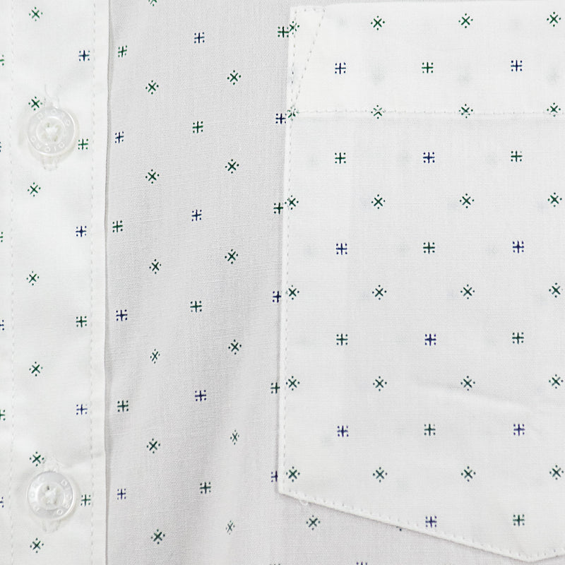 Camisa con Estampado Blanca de Manga Corta 100% Algodón 2505027