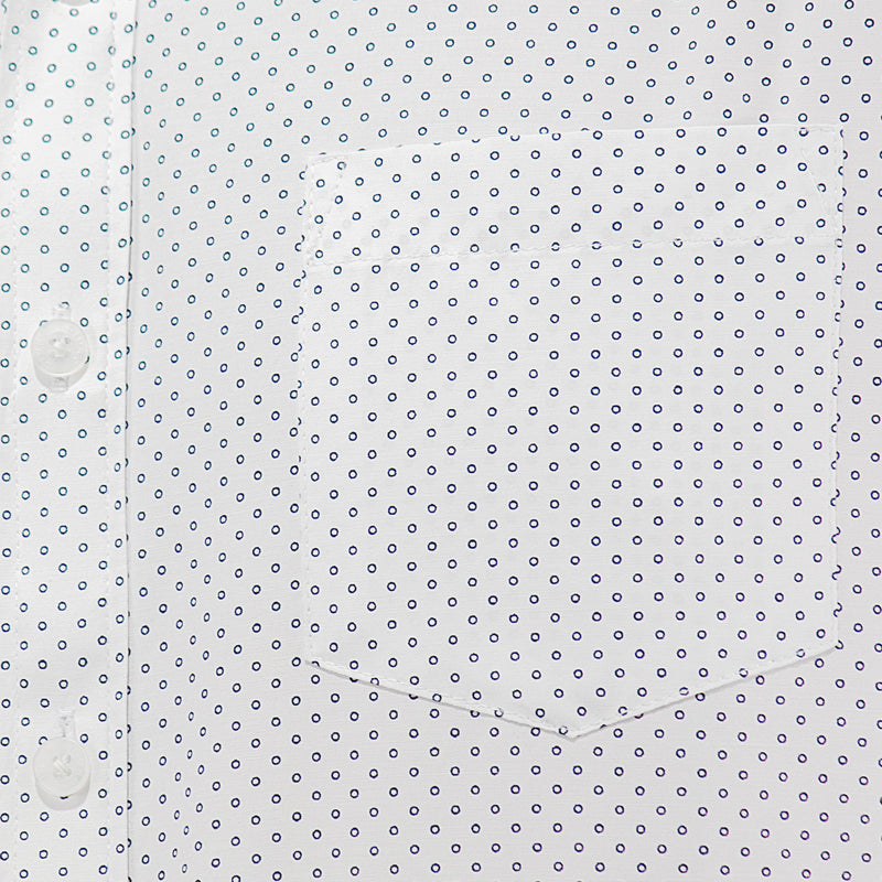 Camisa Blanca Estampado con Manga Corta 2505031