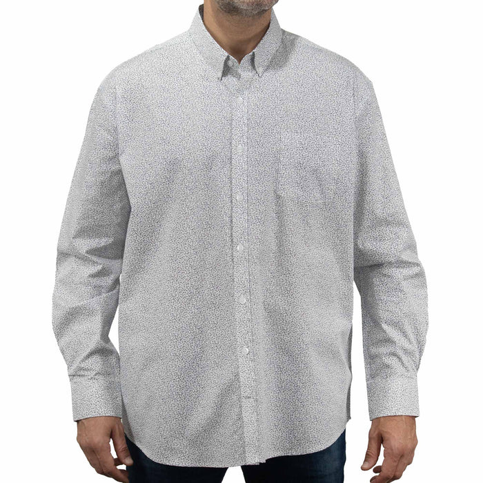 Camisa con Estampado Blanca de Manga Larga 100% Algodón Talla Extra 2505037