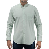 Camisa Lisa Verde con Manga Larga 100% Algodón 2505041
